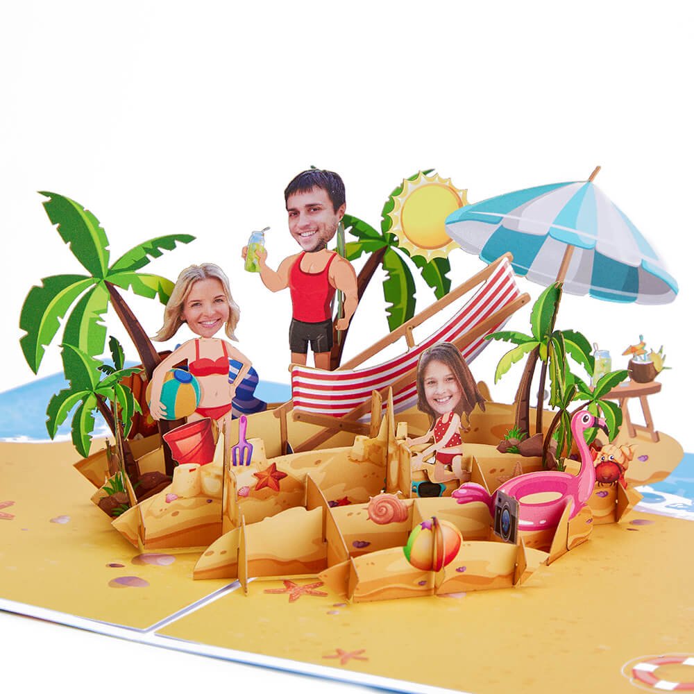 Tropical Beach 3D Pop Up Card