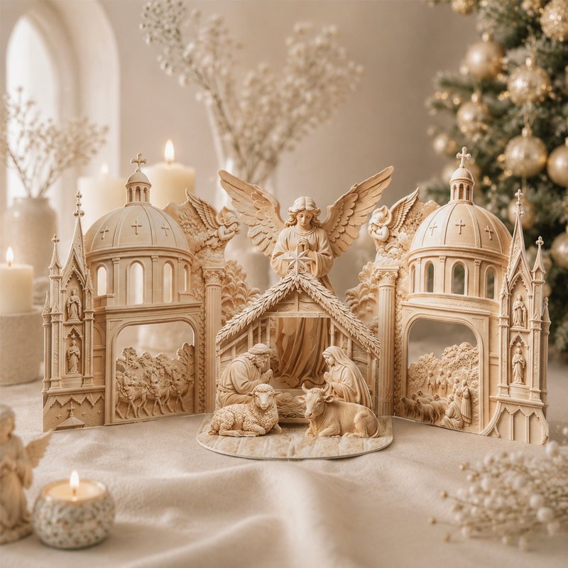 Relief Nativity Greeting Card