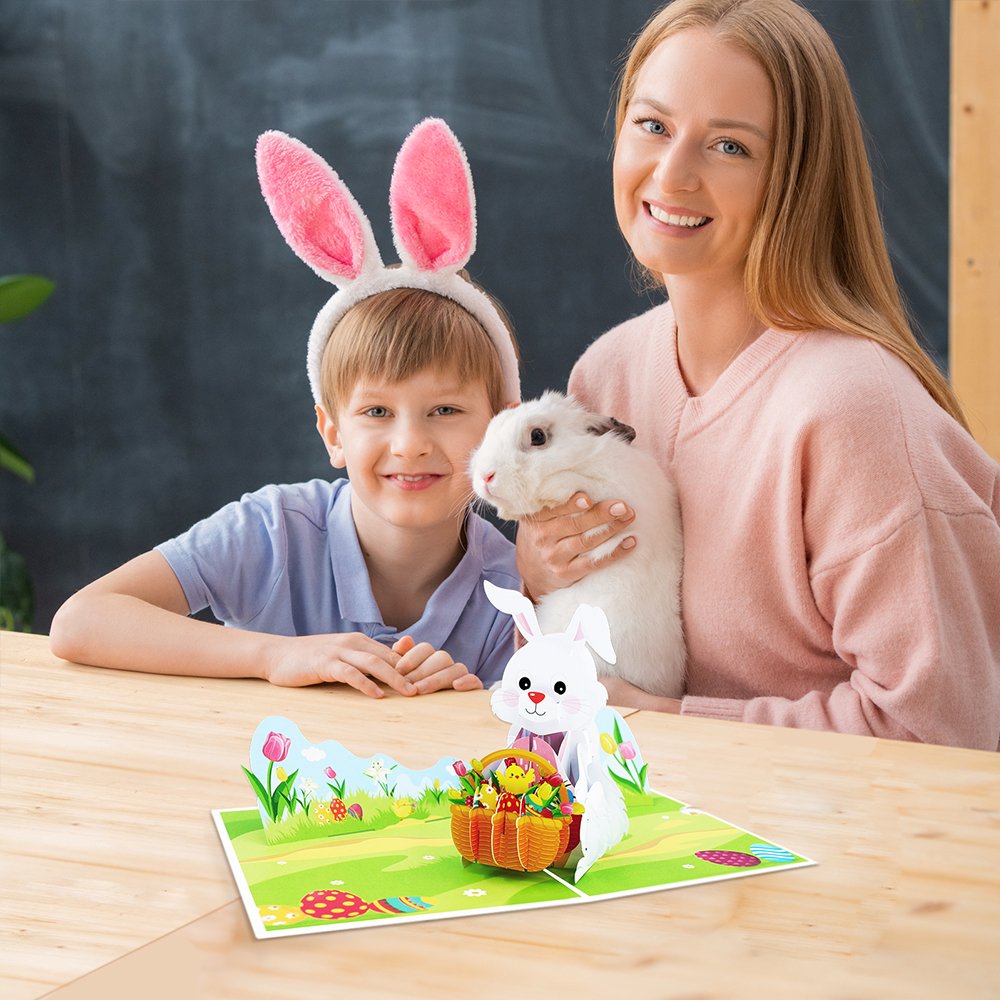 Bunny Basket 3D Pop Up Card