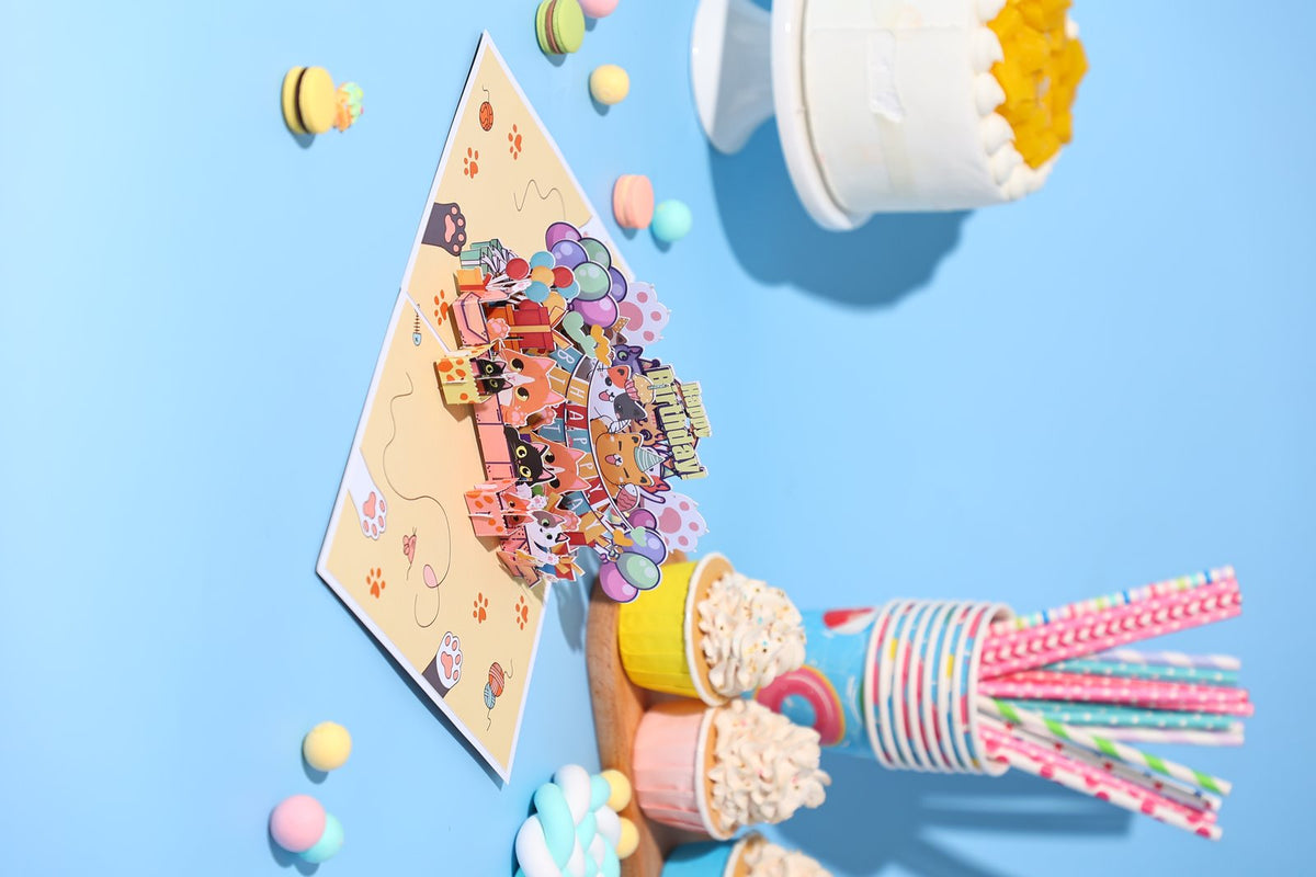 Birthday Cat 3D Pop Up Card