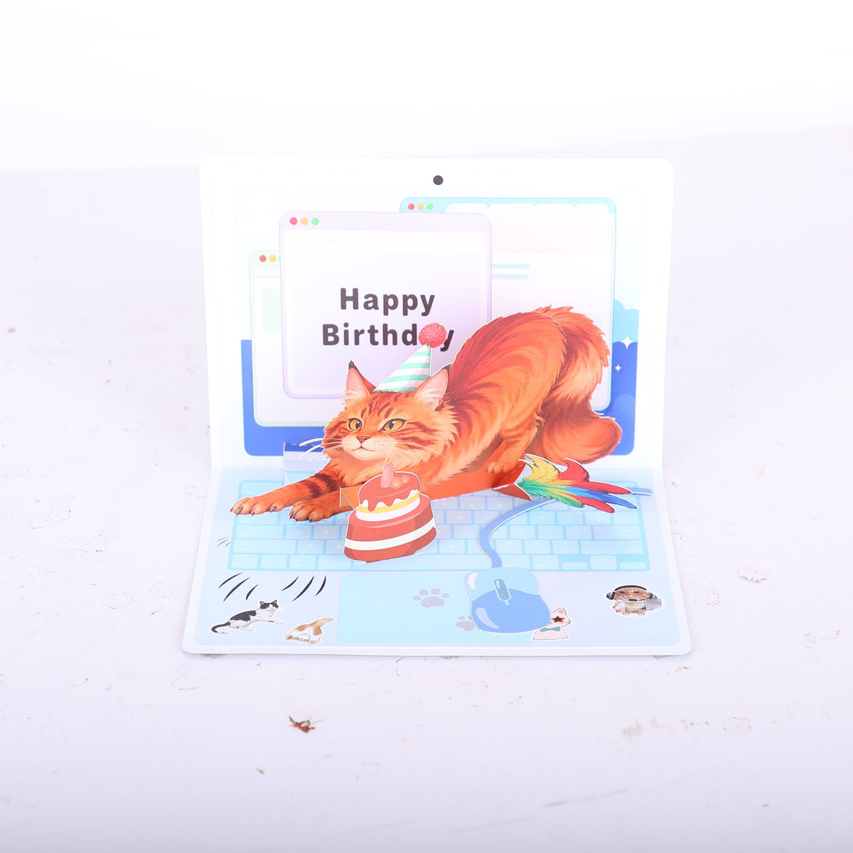 Cat Birthday 3D Pop Up Card