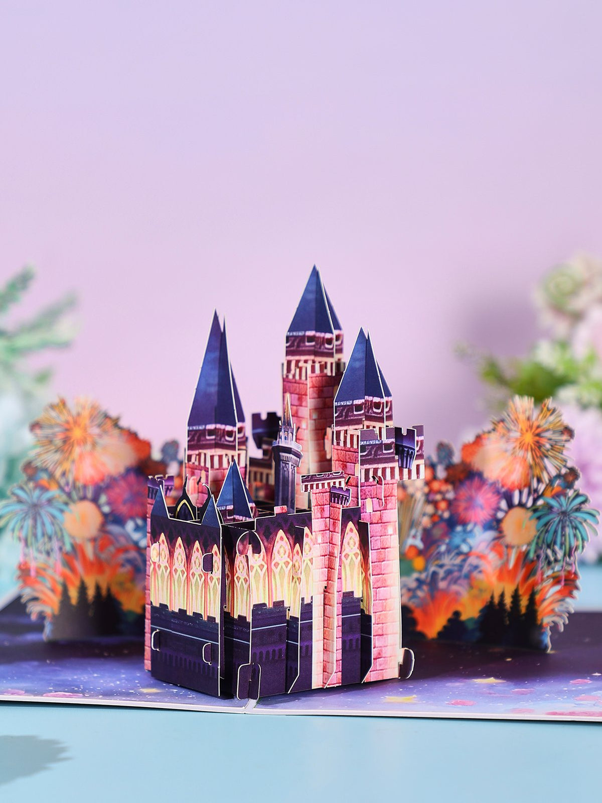 Castle Fireworks Flip Pop Up Card