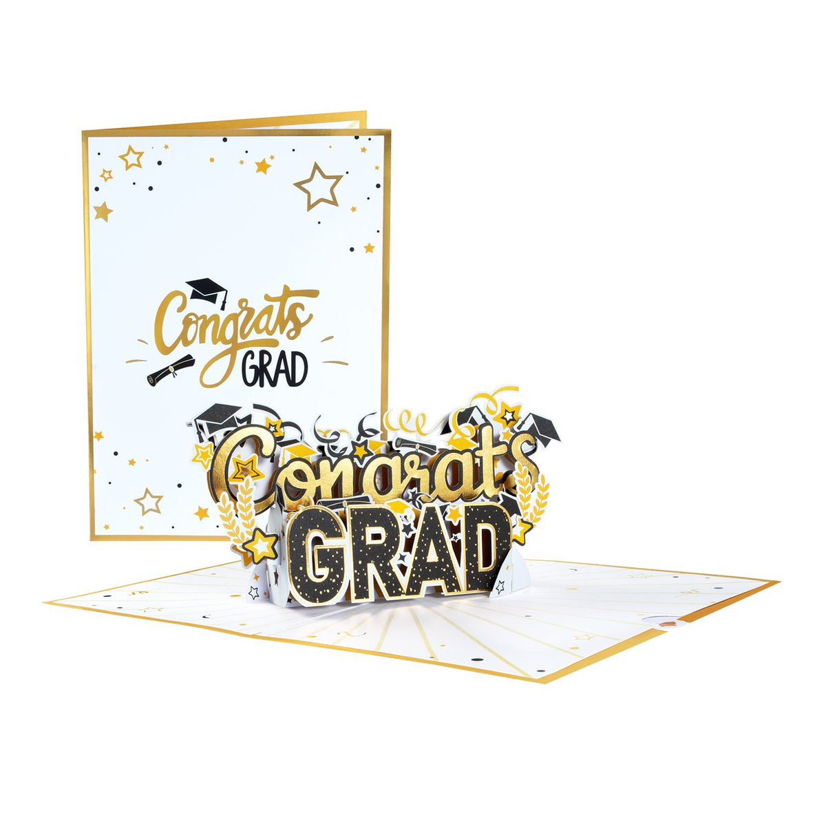 Gold Graduation Flip Pop Up Card
