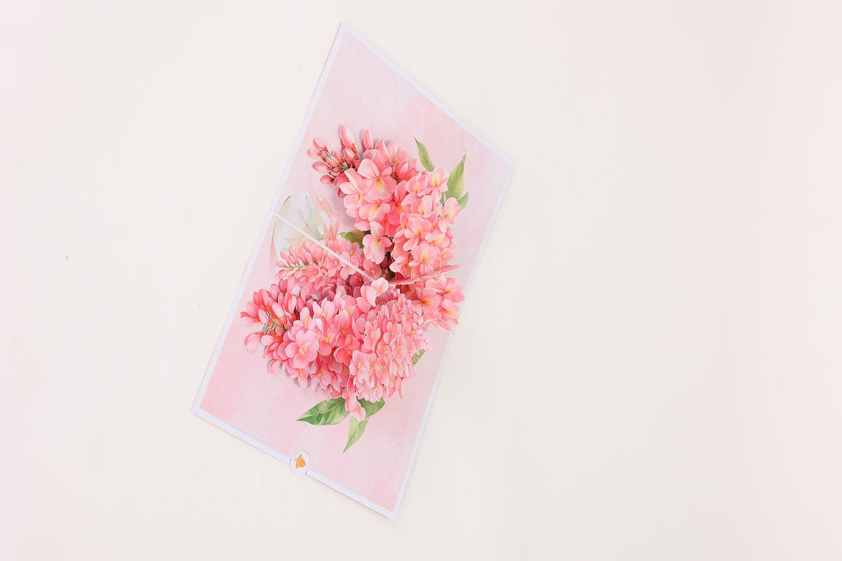 Pink Flower Wisteria 3D Pop Up Card