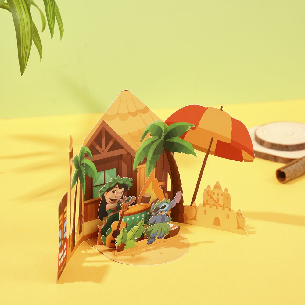 Hawaiian Beach Cottage 3D Pop Up Card