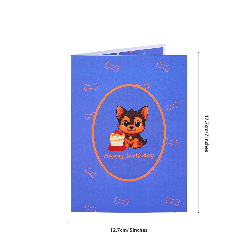 Cartoon Puppy Birthday 3D Pop Up Card