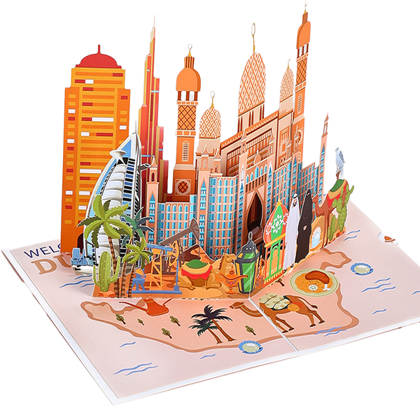 180° Dimension Turn Diagram Pop-up Greeting Card