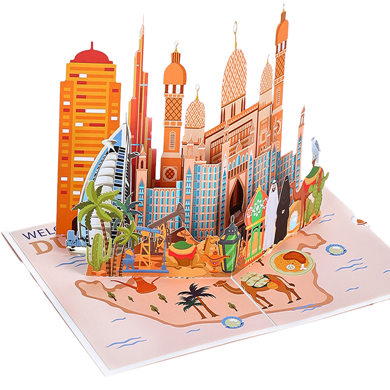 180° Dimension Turn Diagram Pop-up Greeting Card