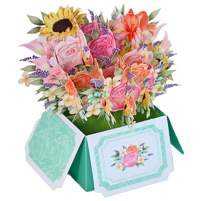 Blooming Flower Box 3D Pop-up Card