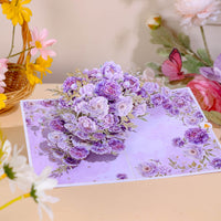 Purple Peony Floral Branch Greeting Card