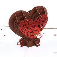 Wooden Heart 3D Pop Up Card