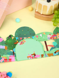 Forest Puppy Balloon Birthday Greeting Card