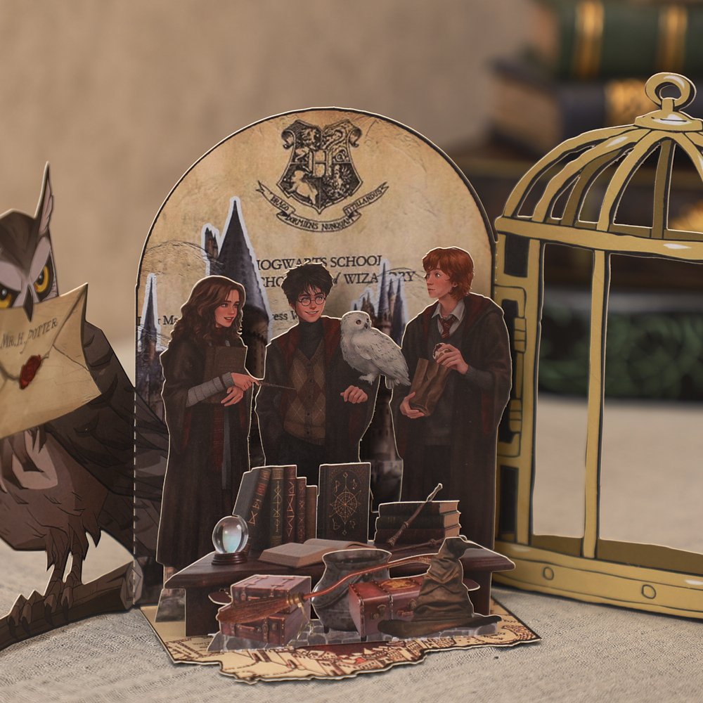 Owl Birdcage Delivering Mail 3D Pop Up Card