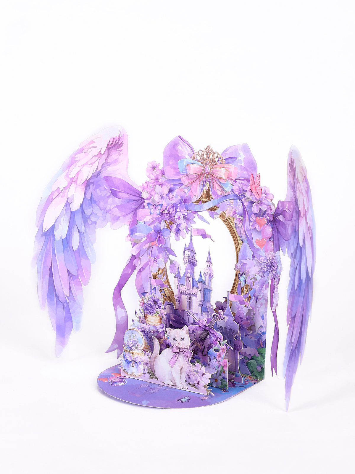Purple Angel Wings 3D Pop Up Card