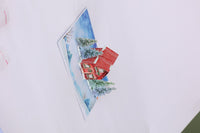 Blue Christmas Cottage Flip Pop Up Card