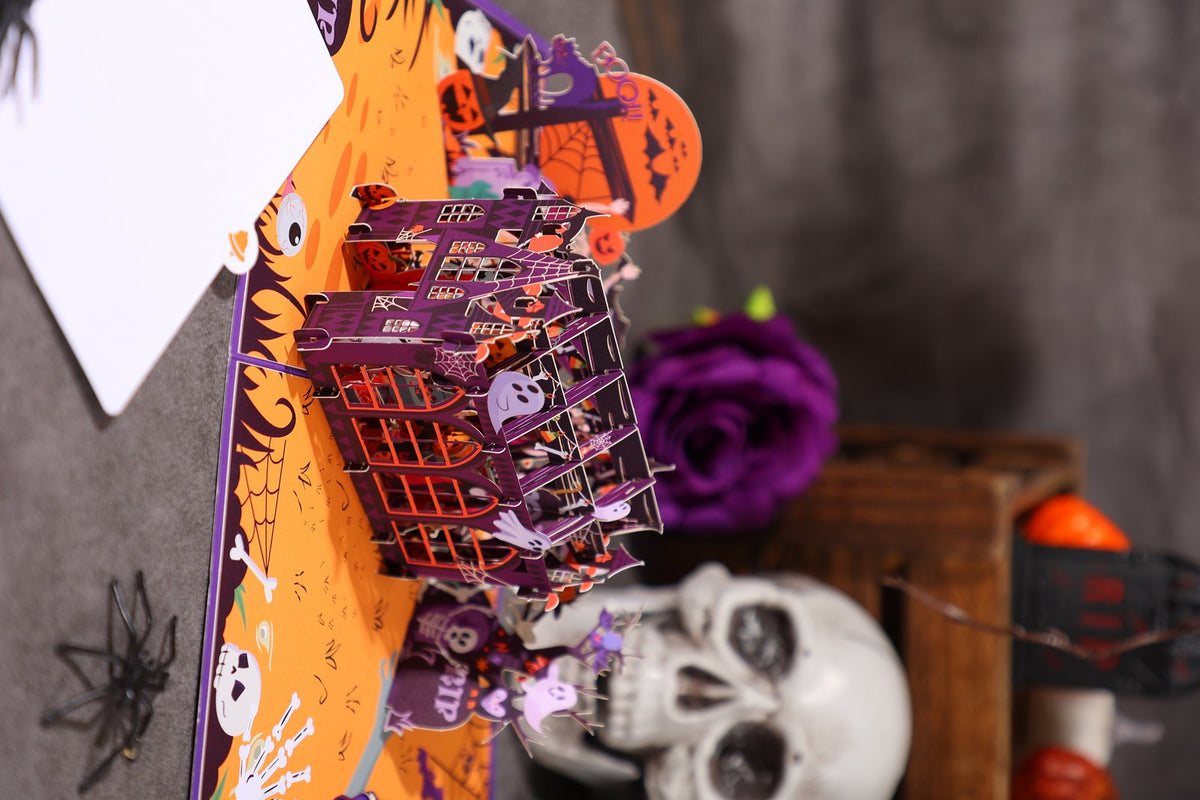 Halloween Elements Purple Flip Pop Up Card