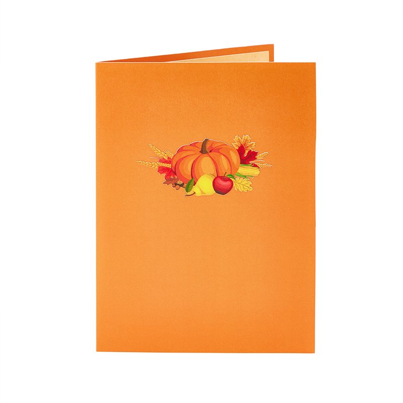 Pumpkin Floral Thanksgiving Flip Pop Up Card
