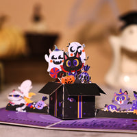 Halloween Cat Devil Greeting Card