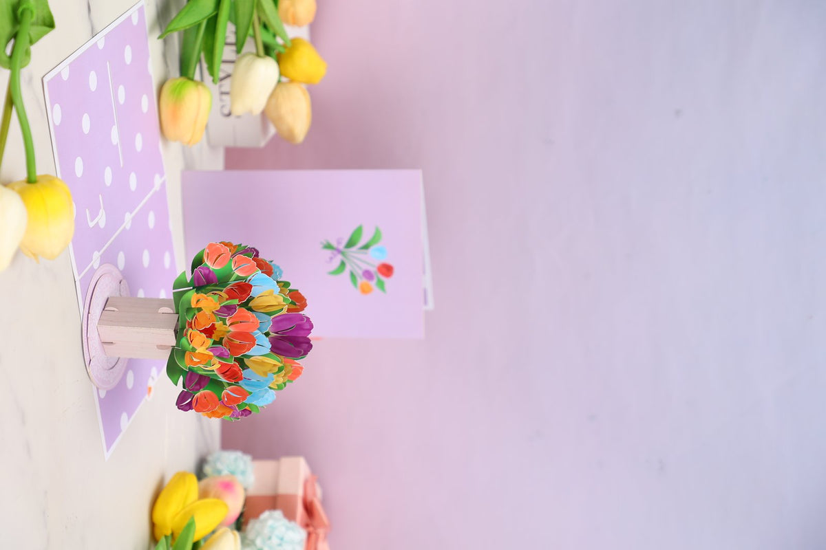 Berry Floral Branch Flip Pop Up Card