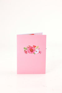 Light Pink Rose Heart 3D Pop Up Card