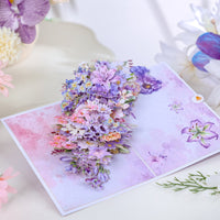 Purple Lily Floral Branch 3D Pop Up Card