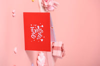 Love You More Heart-Shaped Greeting Card