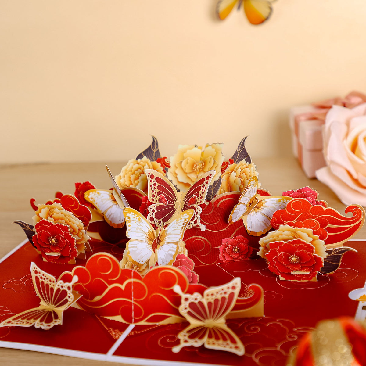 New Year Lucky Butterfly 3D Pop Up Card