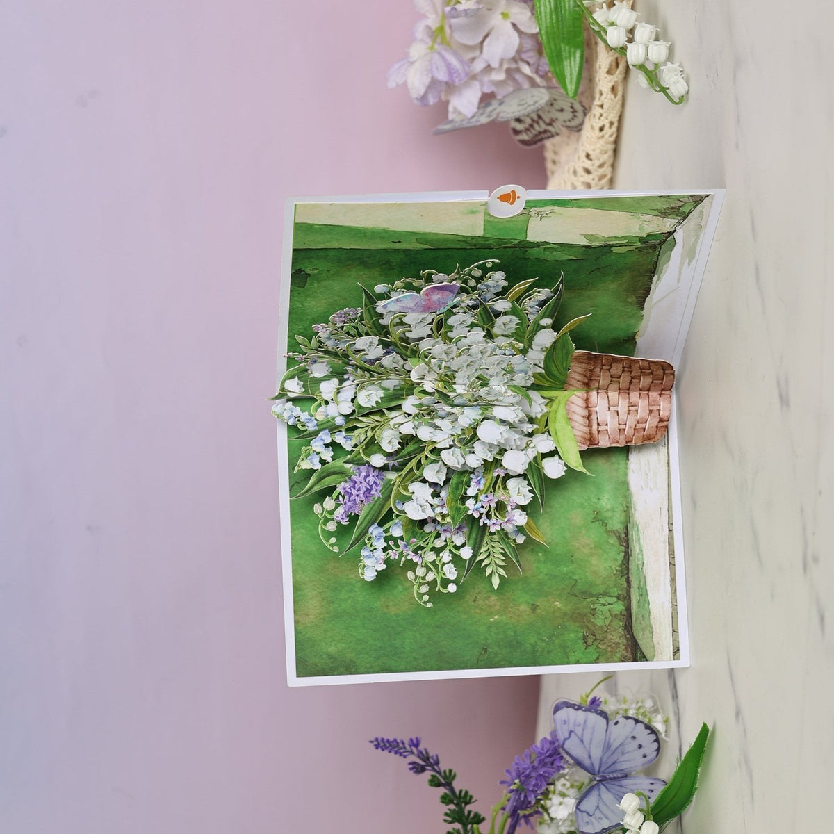 Hydrangea Bouquet Flip Pop Up Card