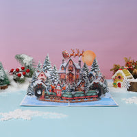 Christmas Reindeer Snowfield Greeting Card