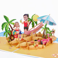 Tropical Beach 3D Pop Up Card