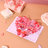 Heart Floral Wreath 3D Pop Up Card