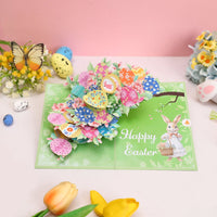 Easter Bunny Floral Wreath Greeting Card