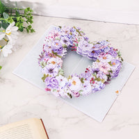 Purple Heart Floral Wreath 3D Pop Up Card