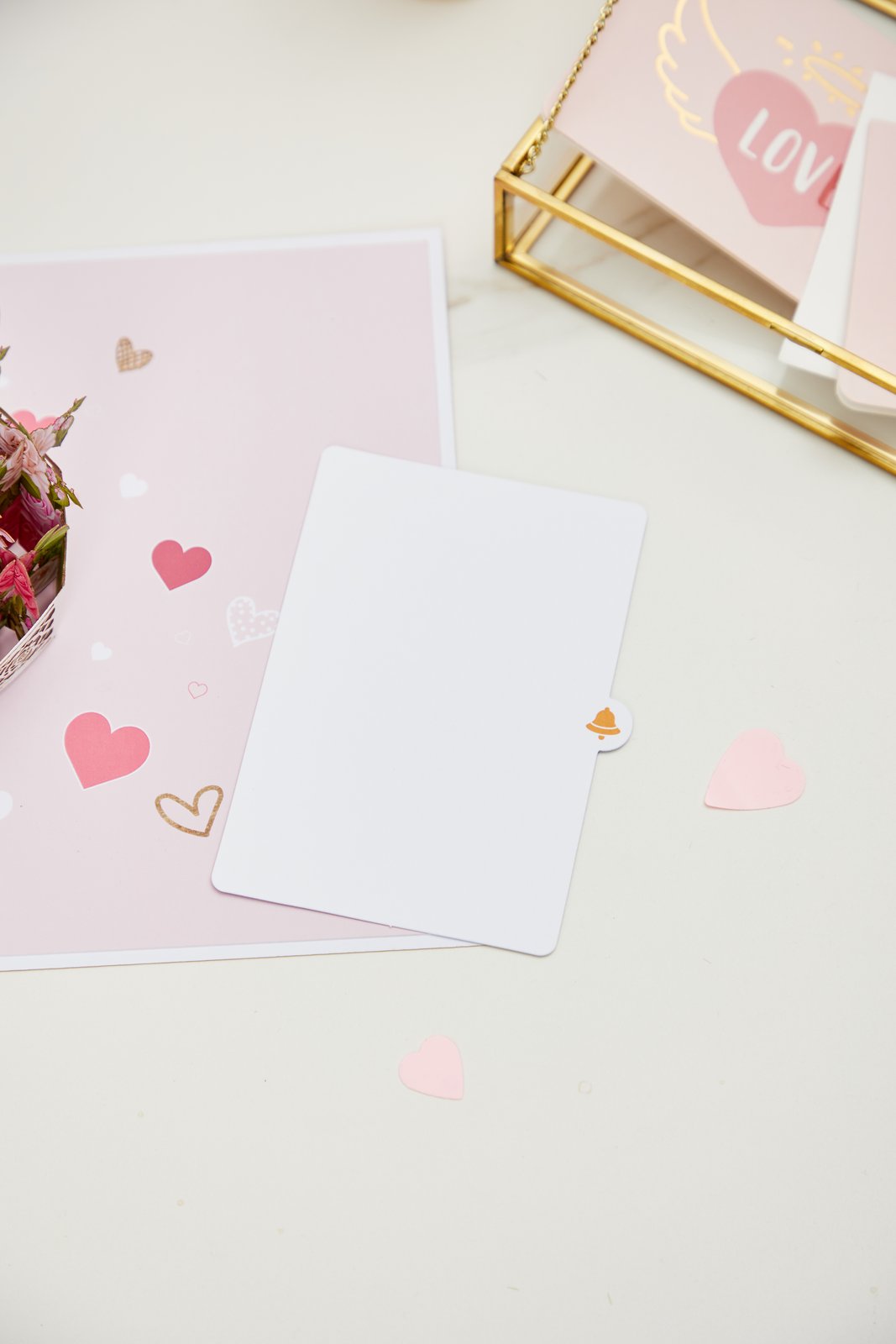 Rose Heart Flower Basket 3D Pop Up Card