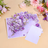 Purple Peony Floral Branch Greeting Card