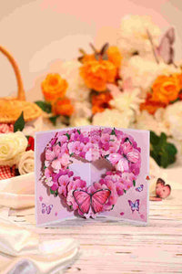 Orchid Butterfly Heart 3D Pop Up Card