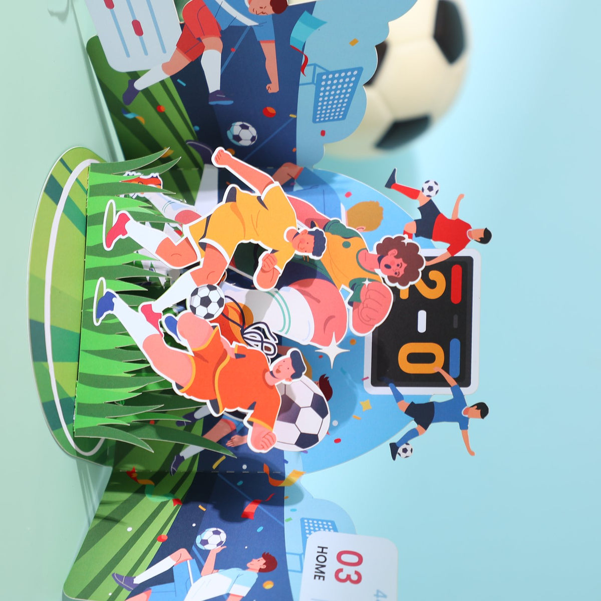 Soccer Party Double Door 3D Pop Up Card