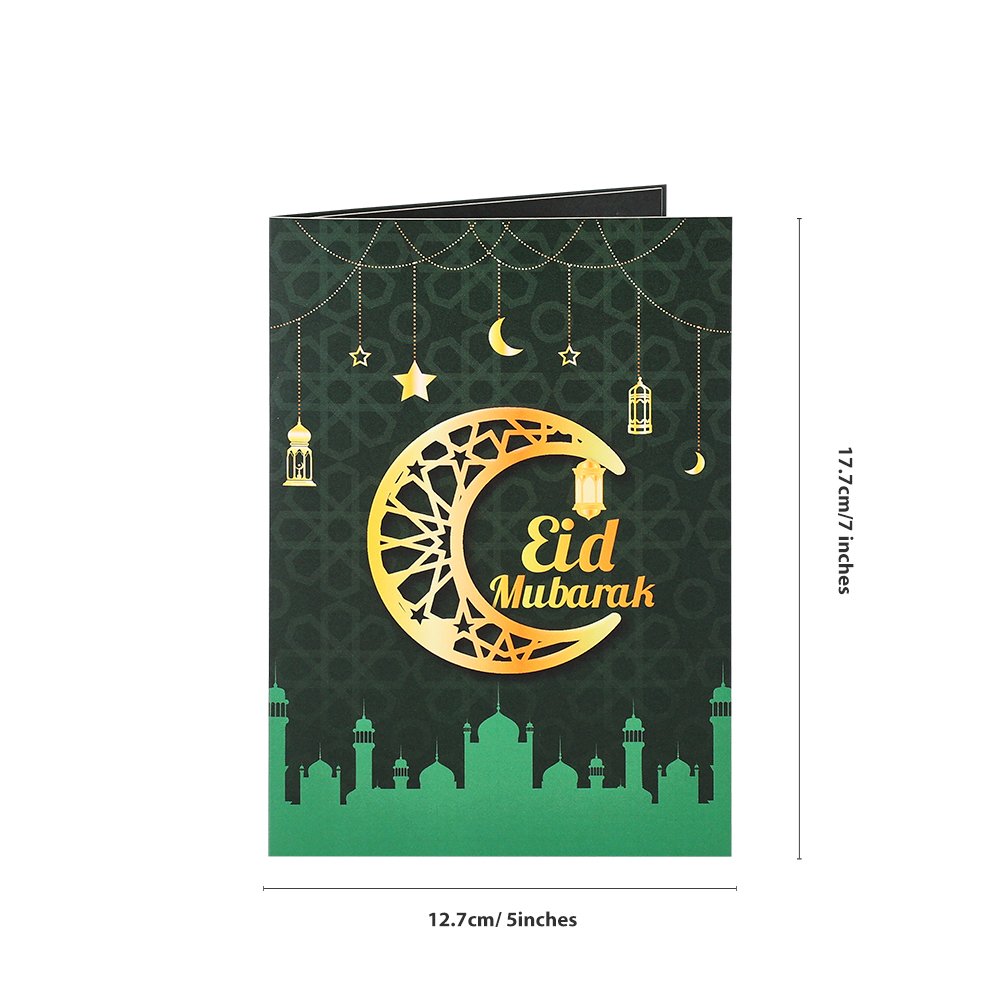 Green Ramadan Crescent Moon Greeting Card