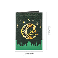 Green Ramadan Crescent Moon Greeting Card