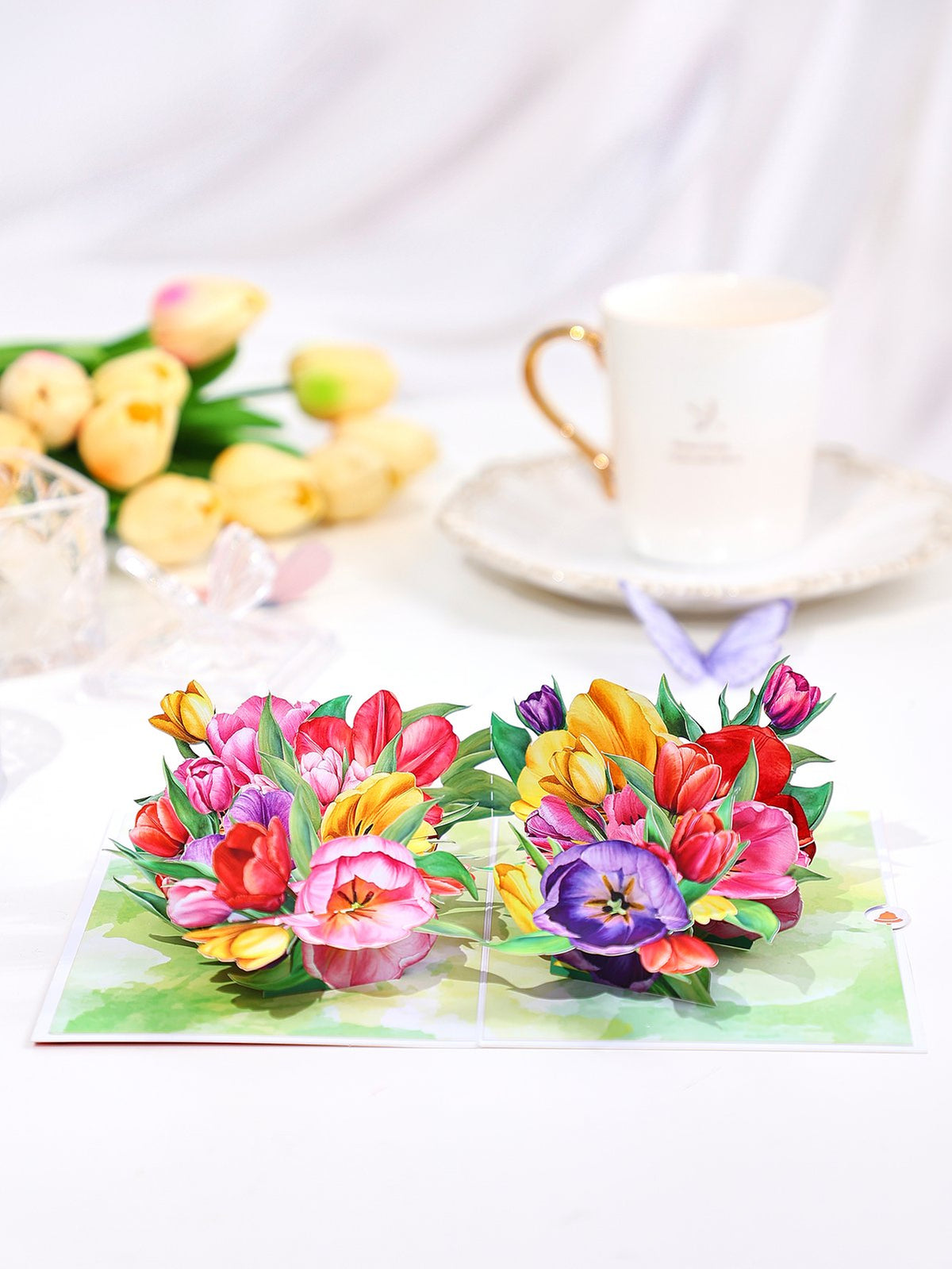 Tulip Flowering Shrubs 3D Pop Up Card
