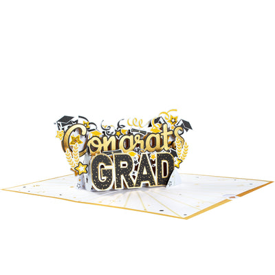 Gold Graduation Flip Pop Up Card