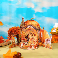 Thanksgiving Gnome Pumpkin Double Door Card
