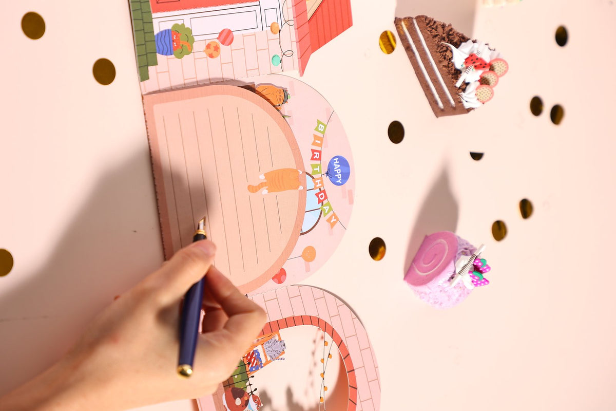 Cat Birthday Double Door 3D Pop Up Card