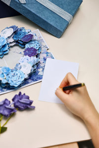 Blue White Rose Heart 3D Pop Up Card