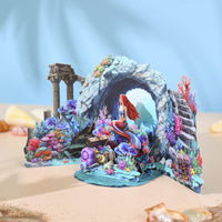 Mermaid Under The Sea World 3D Pop Up Card