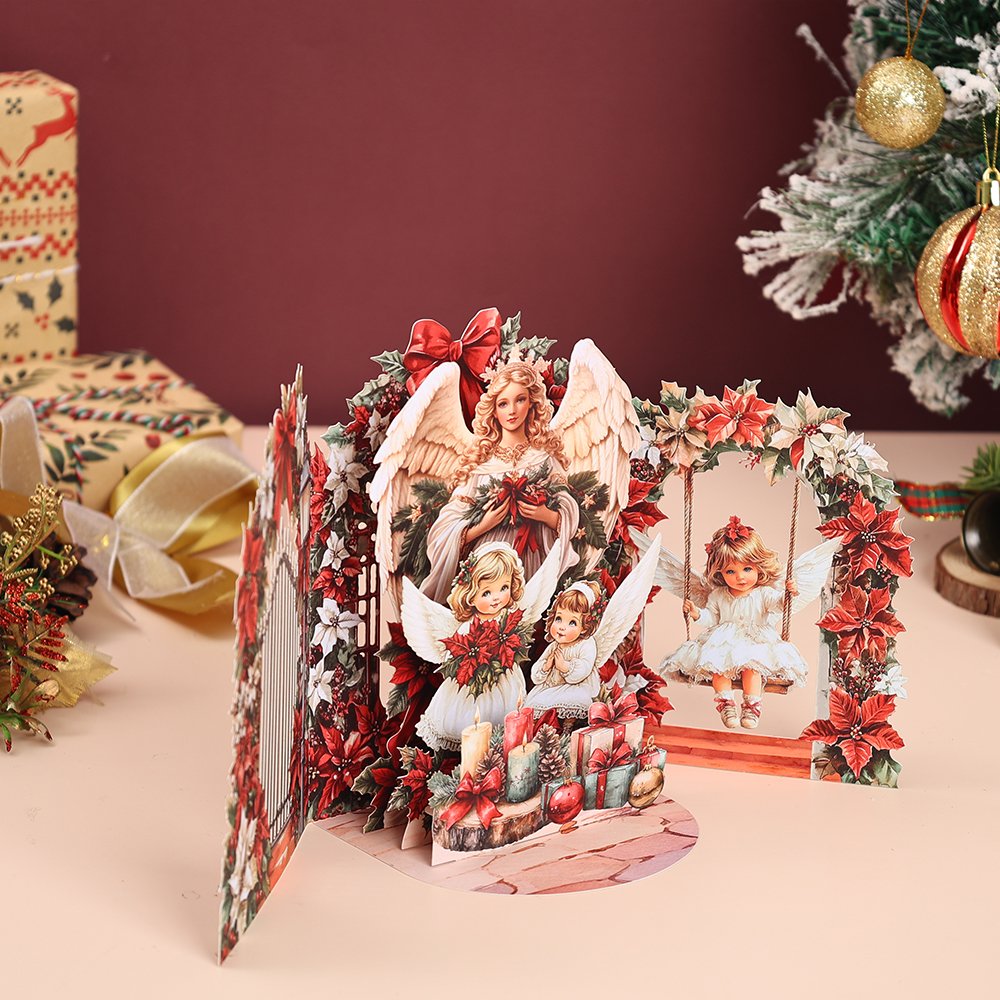 Christmas Floral Door 3D Pop Up Card