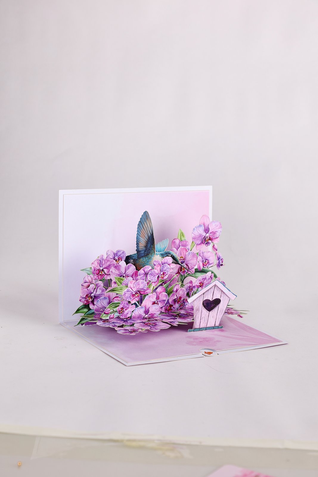 Orchid Hummingbird Greeting Card