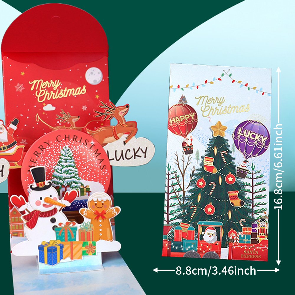 3D Christmas Red Envelope Pop Up Card