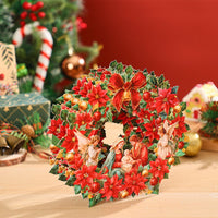 Red Nativity Floral Wreath Ornament