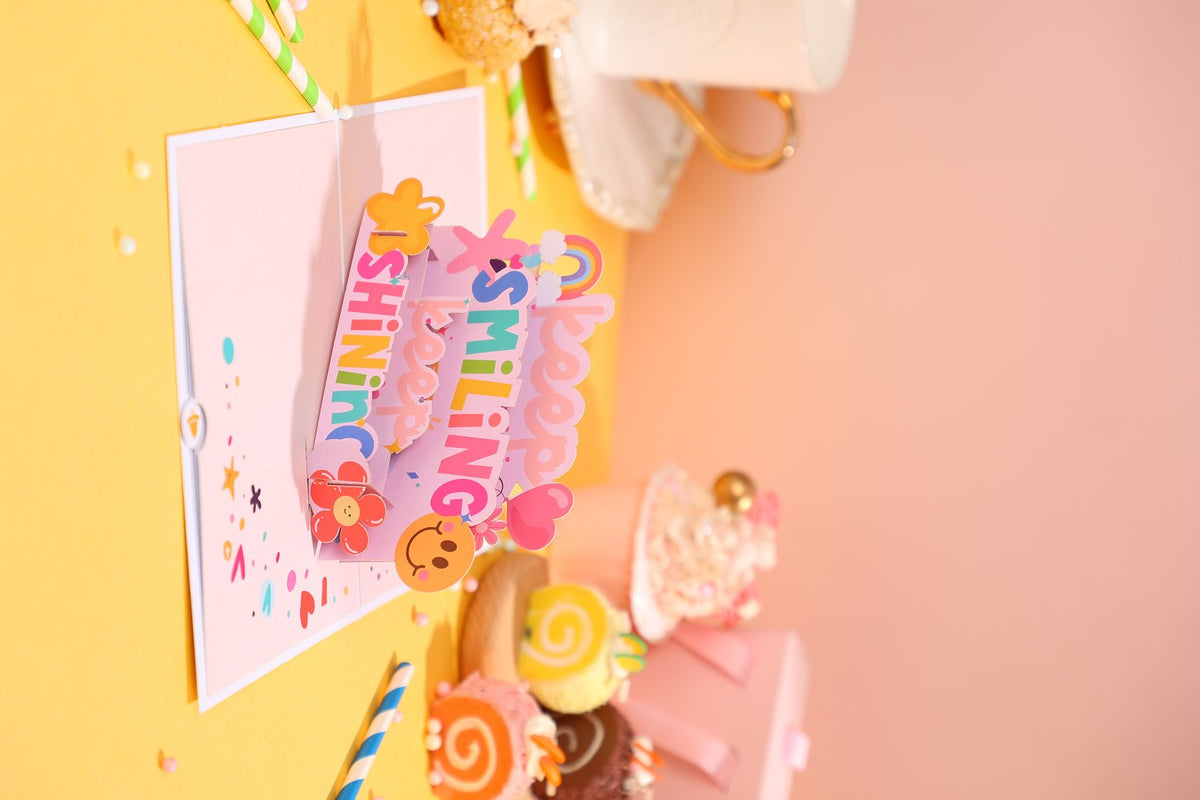 Rainbow Blessings Flip Pop Up Card